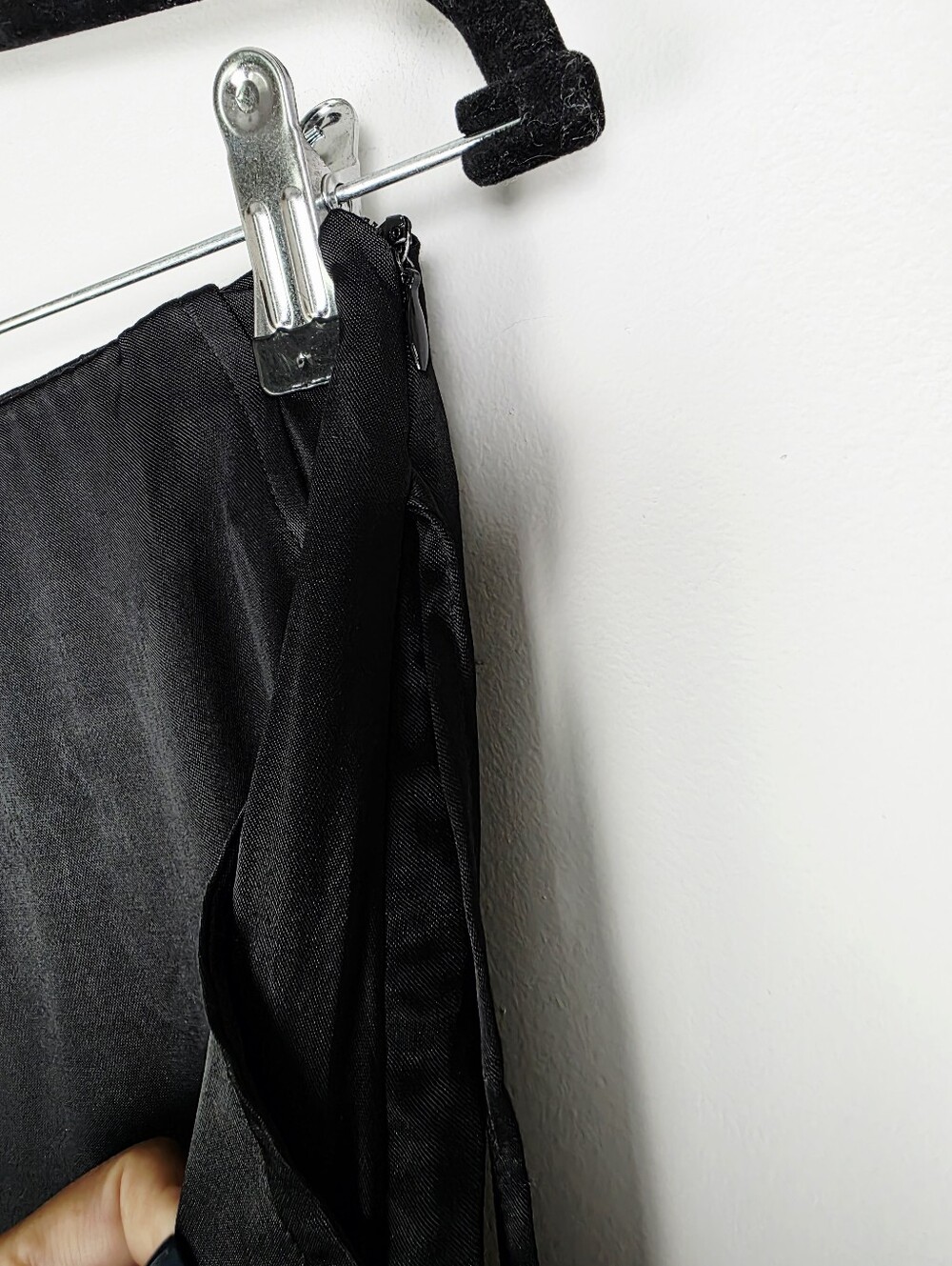 Zara BLOGGER'S FAVE High Rise Black Satin Pants With Waist Drawstring Medium NWT - Picture 6 of 13